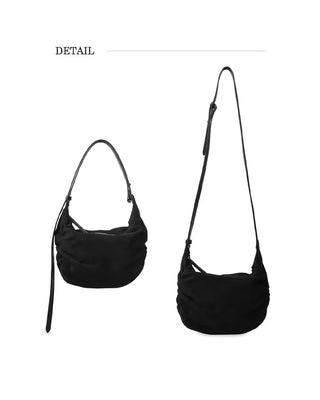 Suede Shirring Mini Tote Bag/Shoulder Bag