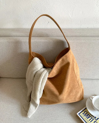 [A must-have for those who carry a lot of belongings] Suede Big Tote Bag/Shoulder Bag