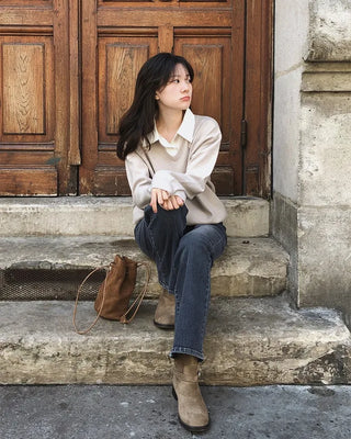 Shirt-layered knit