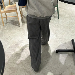 Striped wide-leg pants