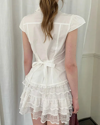 [1st Re-release] (ORIGINAL) Lace Ribbon Slim Blouse