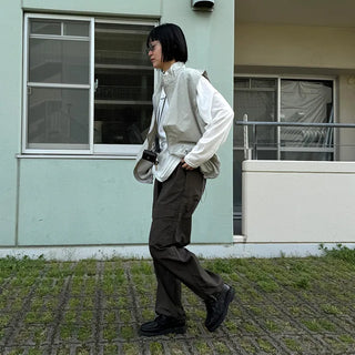 (Unisex) Big Pocket Nylon Easy Pants