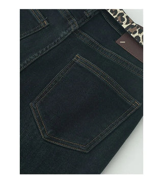 Dark blue wide straight denim belt set