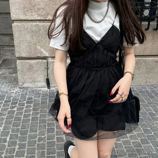 Chiffon layered mini dress