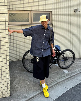 Double-pleated Bermuda shorts