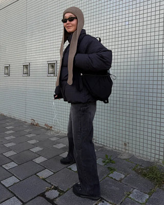 Checked padded jumper