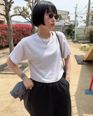 Basic semi-cropped T-shirt