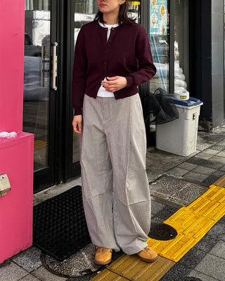 (Unisex) Striped Pintuck Overpants