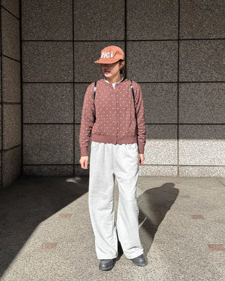 Polka Dot Round Neck Cardigan