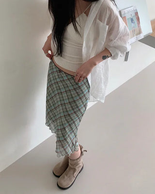 Midi Long Sheer Skirt