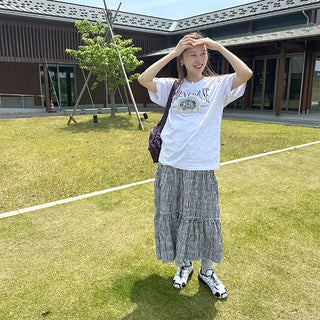Checked cantan skirt