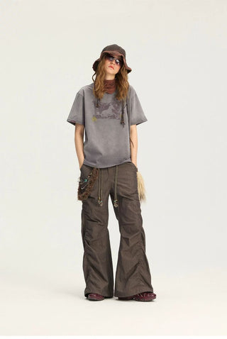 [Monterest] Unicorn Print Washed Cotton T-Shirt