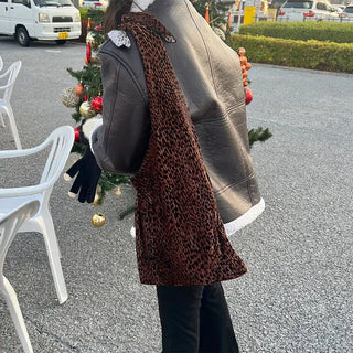 Leopard velvet bag