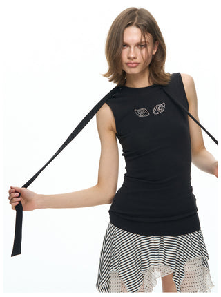 [NECY] Angel Wing Scarf Sleeveless Top
