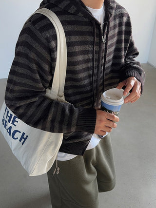 Pio Striped Knit Zip-Up