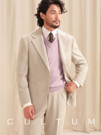 [CULTUM] Herringbone Wool Blend Suit Set