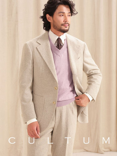 [CULTUM] Herringbone Wool Blend Suit Set