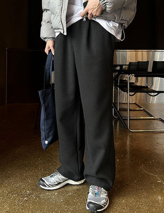 Tweed Brushed Wide Elastic Pants (5 colors)