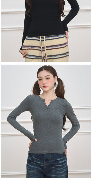 [NECY] Solid Basic Henley