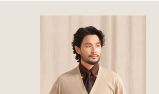 [CULTUM] V-Neck Cotton Cashmere Blend Cardigan