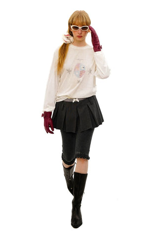 [Moromoro2] Cotton Jacquard Lace Capris