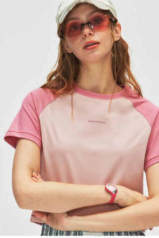 [Monterest] Raglan Sleeve Color Block Slim Fit Tee