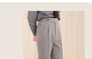[CULTUM] Neapolitan Double Pleat Wool Blend Trousers