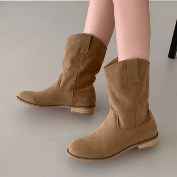 Suede mid-calf boots (2 colors)