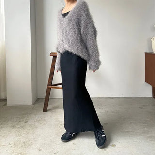 Long knit skirt