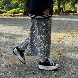 Sequined long skirt