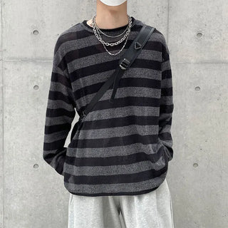 (Unisex) Striped Knit Long T-Shirt