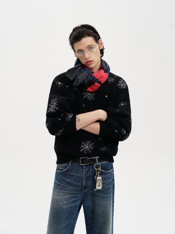 [MASONPRINCE] Wool Sleeve-Style Stripe Scarf