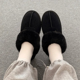 0635 Cute Suede Fur Platform Slippers (2 colors)