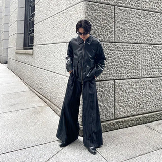 (Unisex) String Leather Jacket