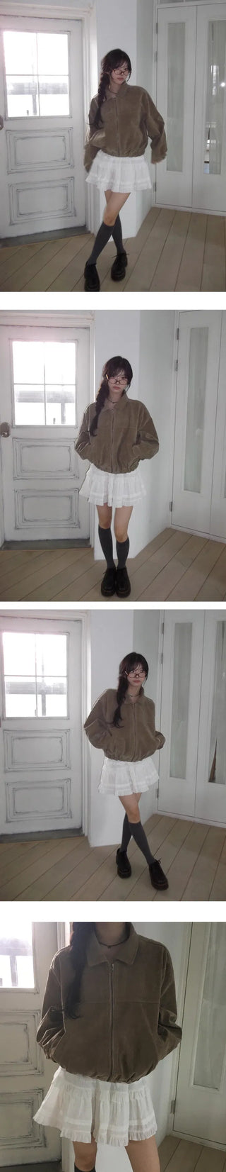 Cancan lace mini skirt