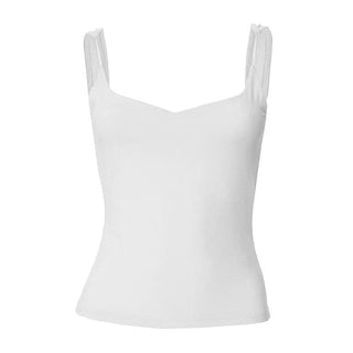 Sweetheart neck solid backless cami top
