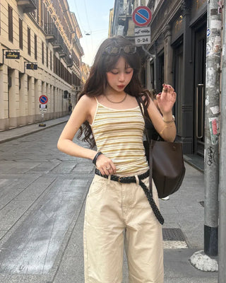 Striped slim camisole