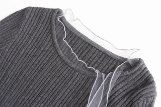 (3 colors) Layered Rib Knit
