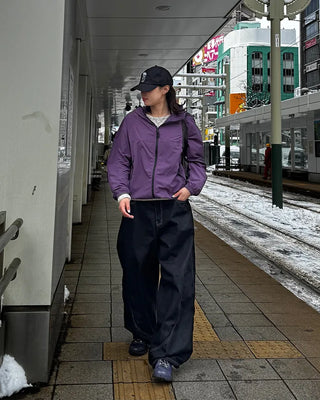(Unisex) Color-block balloon denim pants