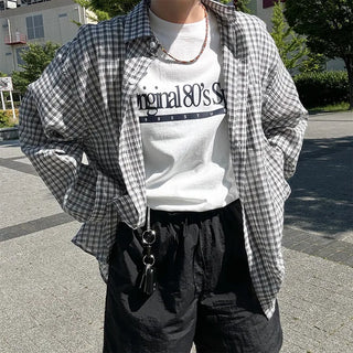 Checked sheer shirt