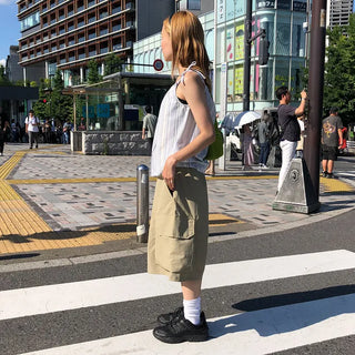 Striped button camisole