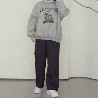 Lettering Print Oversized Sweatshirt