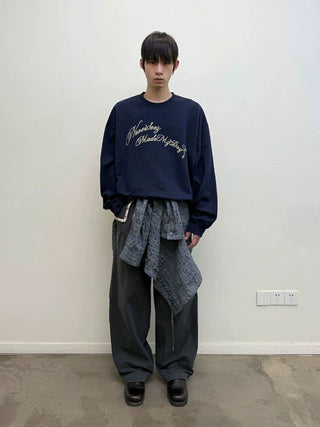 [NEVERSEEZ] Beaded Pocket Washed Work Pants