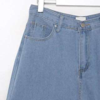 Side-cut denim pants