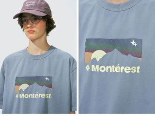 [Monterest] Washed Distressed Mountain Print T-Shirt