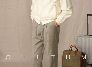 [CULTUM] Wool Blend Stand Collar Zip Jacket