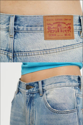 [MASONPRINCE] Washed Mid-Rise Tapered Wide Denim Pants