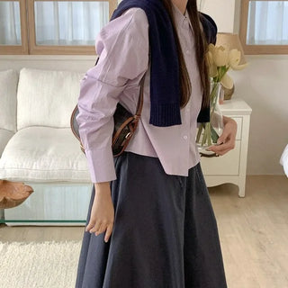 Cotton cropped shirt