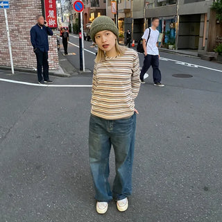 Unisex Washed Wide Denim Pants