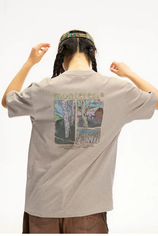 [Monterest] Washed Forest Print Relaxed Fit Tee